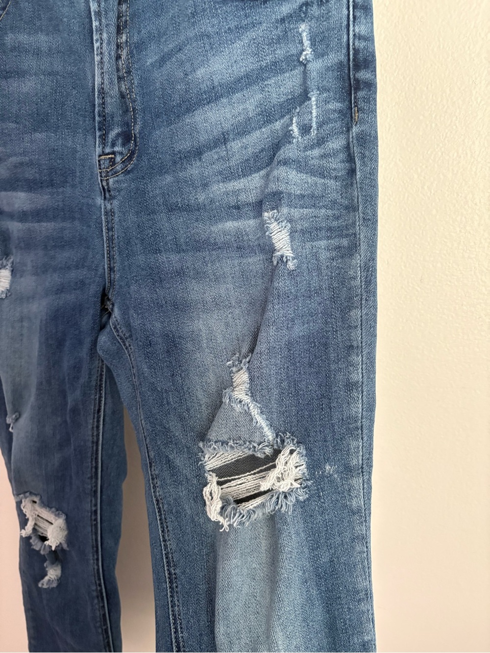 RISEN Distressed Straight Leg Ankle Comfort Stretch Blue Jeans Women’s size 29 - Picture 3 of 9